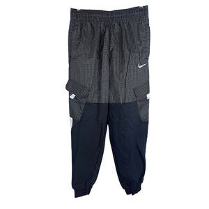 Nike Active Joggers M Gray Striped Sporty Athletic Preppy Retro